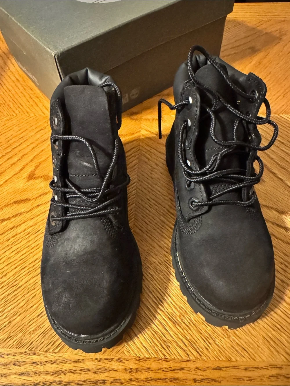 Timberland Kids Black 6 Inch Lace-Up Waterproof Boots